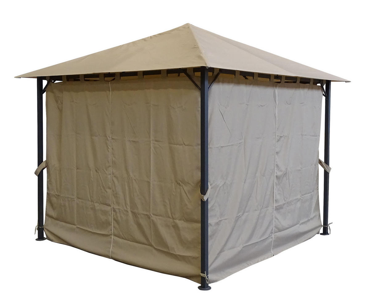 PAVILLON Nizza 3x3m Sand inkl. Seitenwandset - Beige, Metall (300/263/300cm) - QUICK STAR