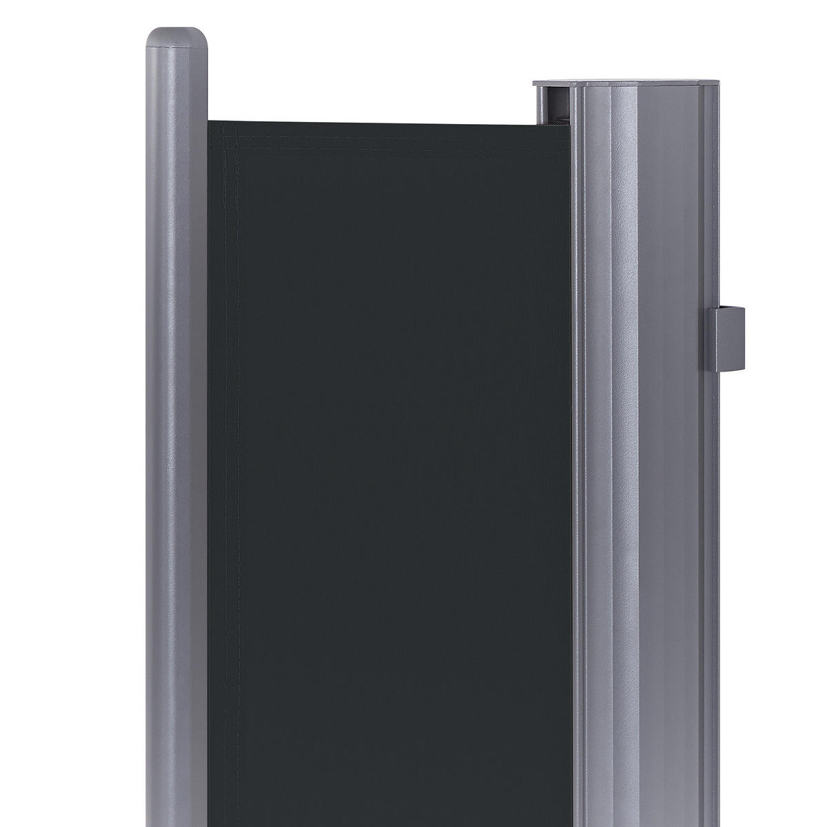 SEITENMARKISE graphitgrau ausziehbar 160/300 cm Dorio - Silberfarben/Graphitfarben, Kunststoff (305/160/9cm) - Beliani
