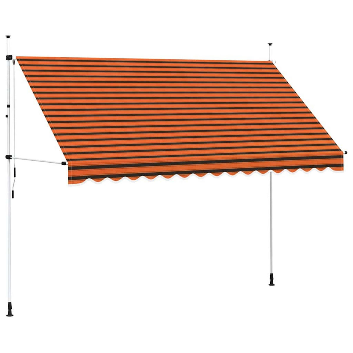 EINZIEHBARE Markise Handbetrieben 350 cm Orange und Braun - Multicolor, Textil (350/1/1cm) - furnicato