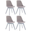 STUHL 4er Set Samt grau - Weiß/Grau, Holz/Textil (48/84/55cm) - CLP