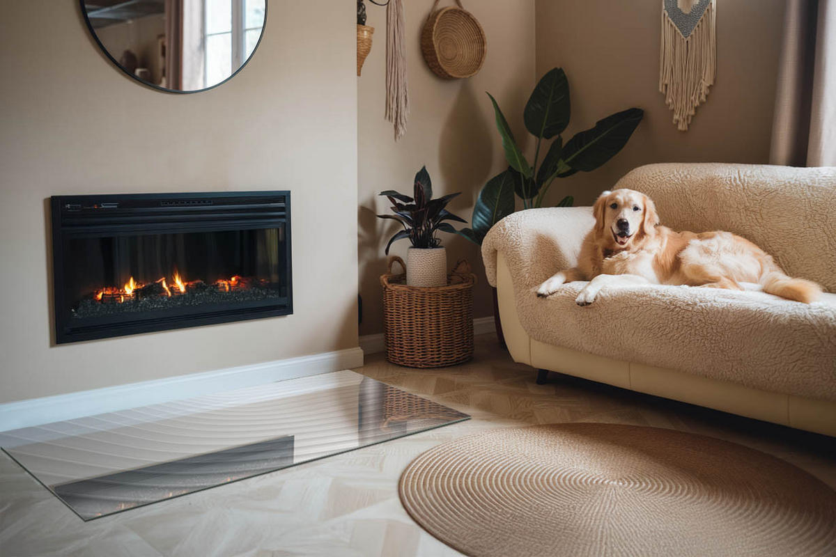 GLASPLATTE für Kamin 140x70 cm Weiß - Weiß, Glas (140/70/0.4cm) - ArtPrintCave