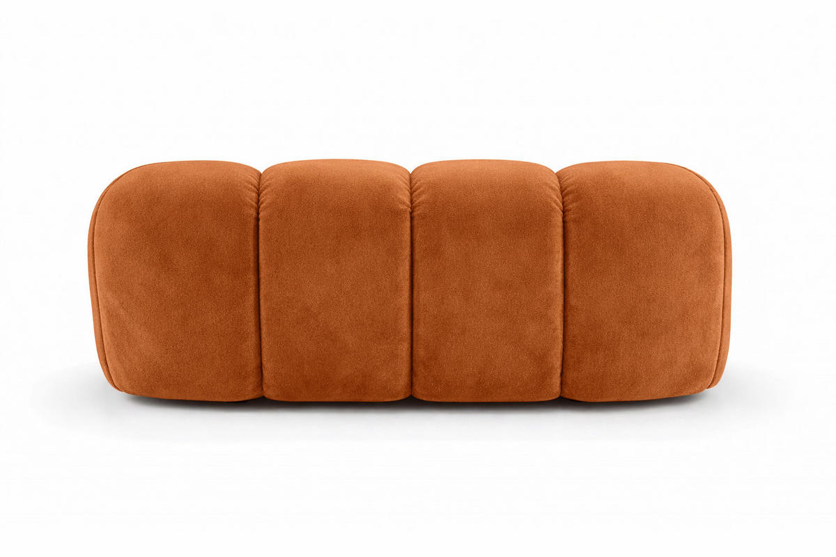 SESSEL modular, Veloursstoff Bluvel, Zimtfarbe, CROISSANT - Orange, Holz (168/72/115cm) - Kaiser Möbel