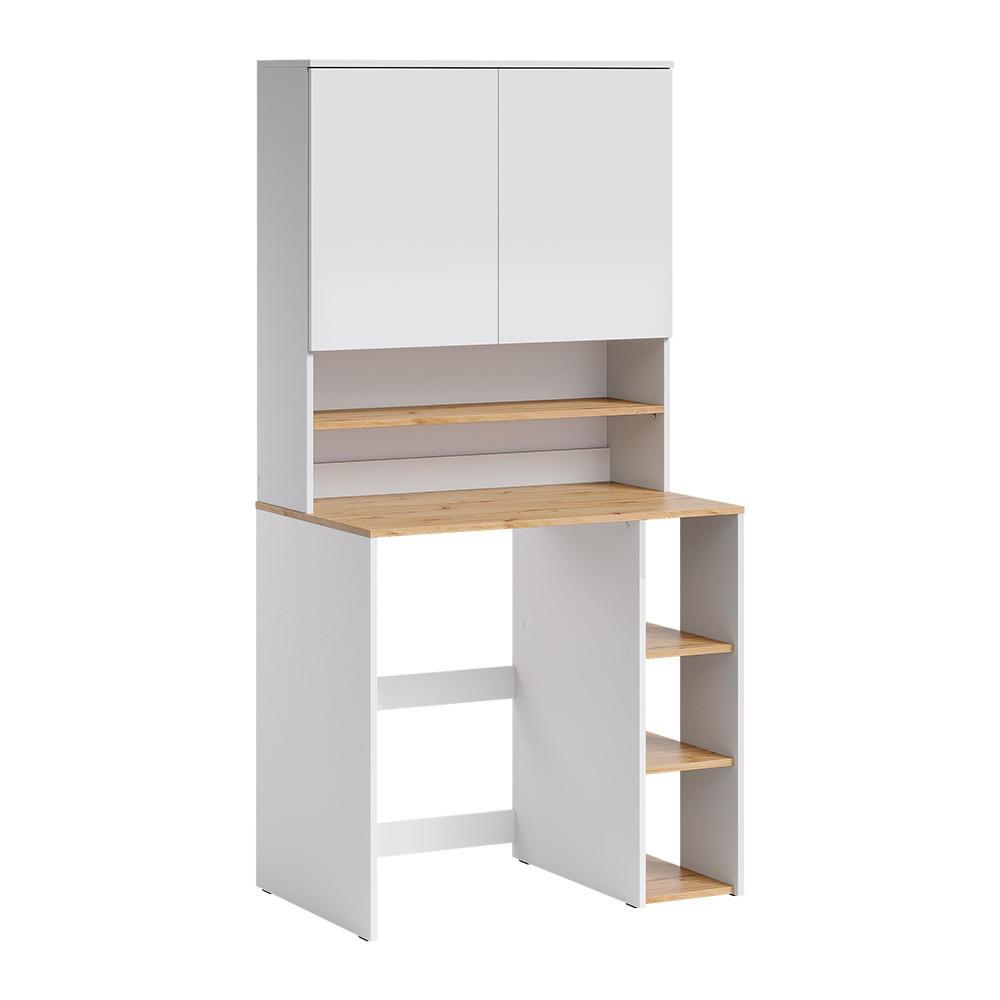 DULAP PENTRU MASINA DE SPALAT Viktor, Alb/Stejar artizanal, 93.6x88.2 cm 2 parti cu raft