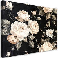 LEINWANDBILD Blumen 100x70cm - Schwarz, Textil (100/70cm) - Feeby