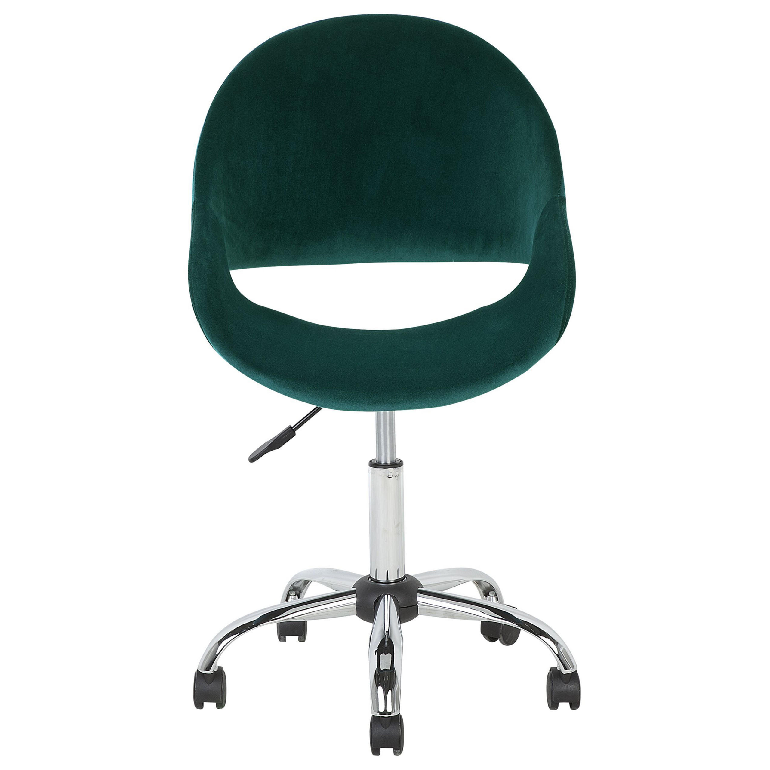 BÜROSTUHL Samtstoff Grün Selma - Grün, Textil/Metall (62/84/62cm) - Beliani