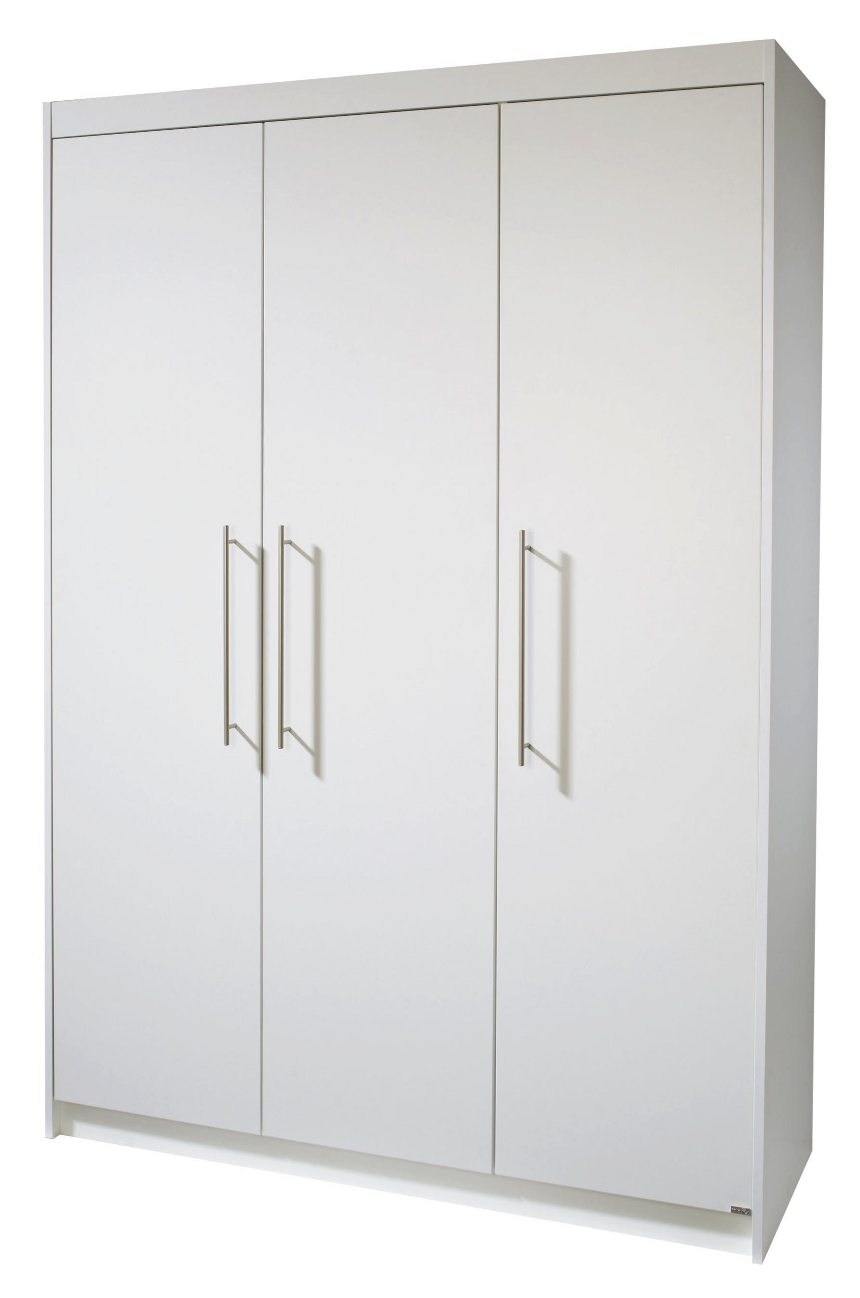 KLEIDERSCHRANK Maren - Weiß, Holzwerkstoff/Metall (131/190/52cm) - Roba