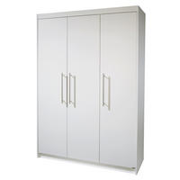 KLEIDERSCHRANK Maren - Weiß, Holzwerkstoff/Metall (131/190/52cm) - Roba