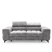 2-SITZER Sofa PUDDING 209 cm Velours Grau - Schwarz/Grau, Holz/Textil (209/93/100cm) - Muffo