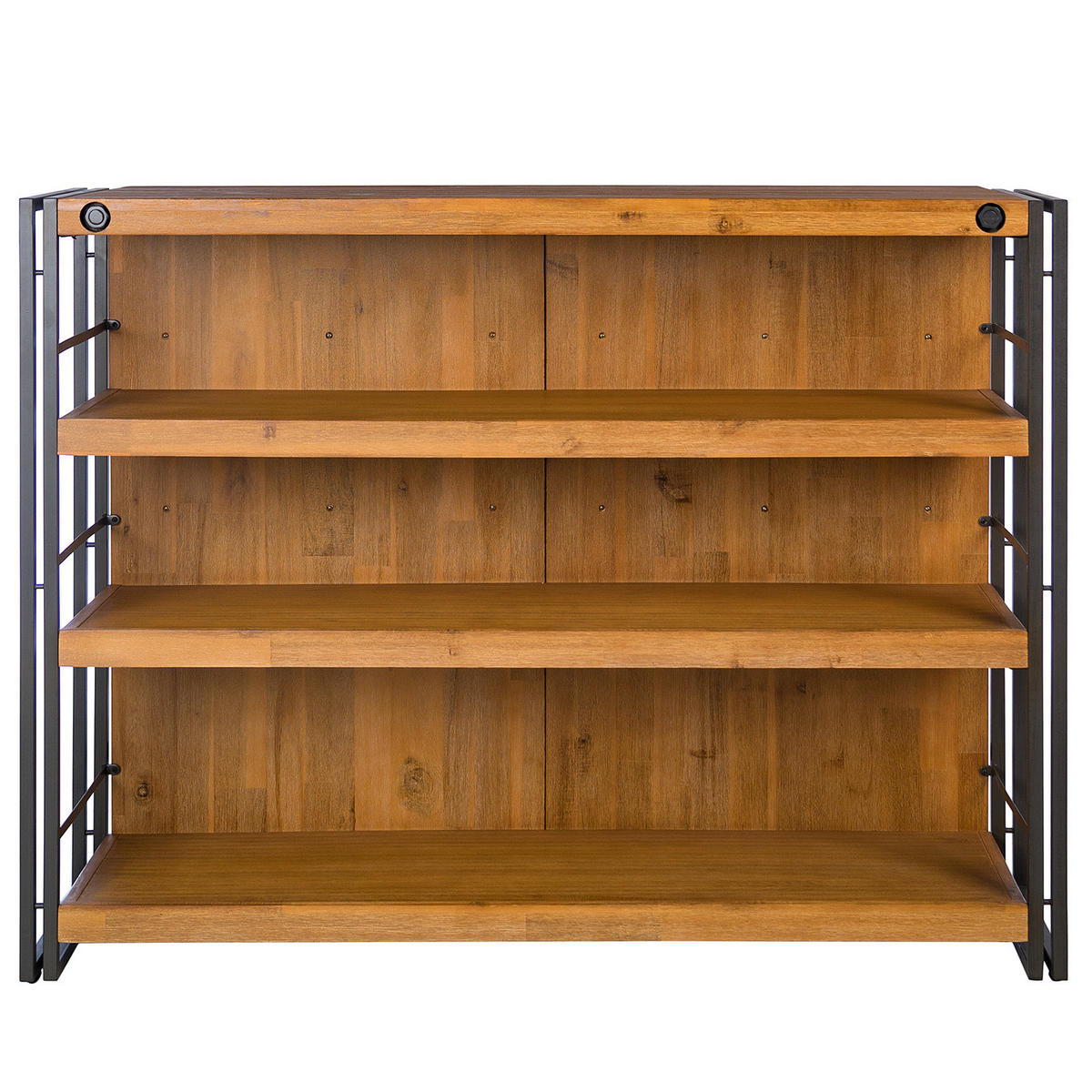 BAR - Akazie teilmassiv / Metall - Braun, Holz (140/105/52cm) - home24