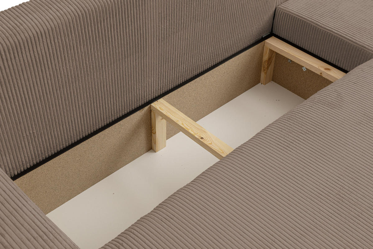 ECKSOFA mit Schlaffunktion Tokio, Braun Cordstoff - Braun, Textil (275/170cm)