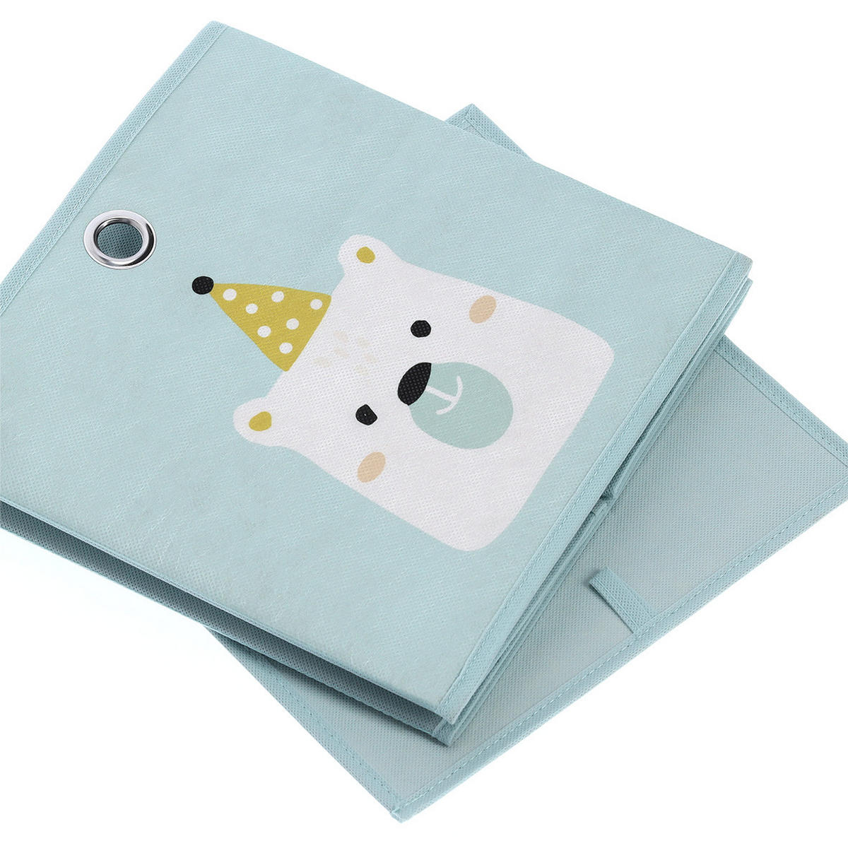 AUFBEWAHRUNGSBOX Icebear, Vlies - Mint - Mintgrün, Textil (28/28cm) - Zeller Present