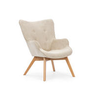 LOUNGESESSEL Lenari Beige Cordstoff mit Füßen in Natur - Beige/Naturfarben, Holz/Textil (71/96/86cm) - S-Style Möbel