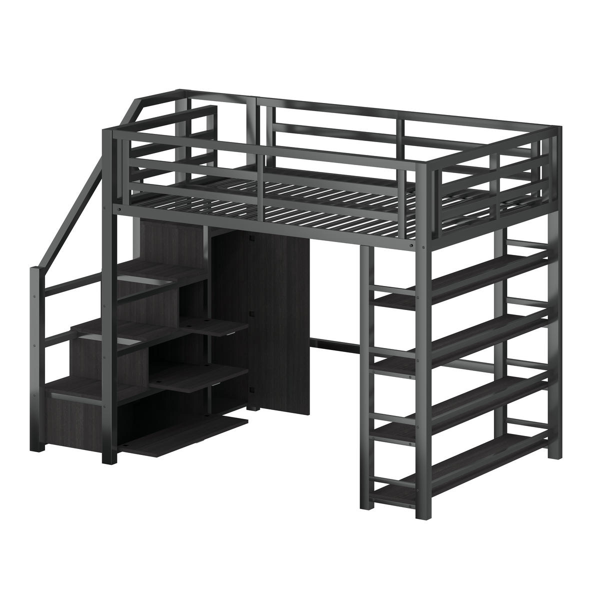 HOCHBETT Metall 140/200 cm Schwarz - Schwarz, Metall - Raumix