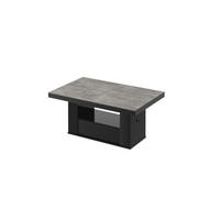 COUCHTISCH rechteckig Beton - Schwarz Hochglanz 120/75/54 cm - Schwarz Hochglanz/Hellgrau, Holzwerkstoff (75/120/54cm) - designimpex