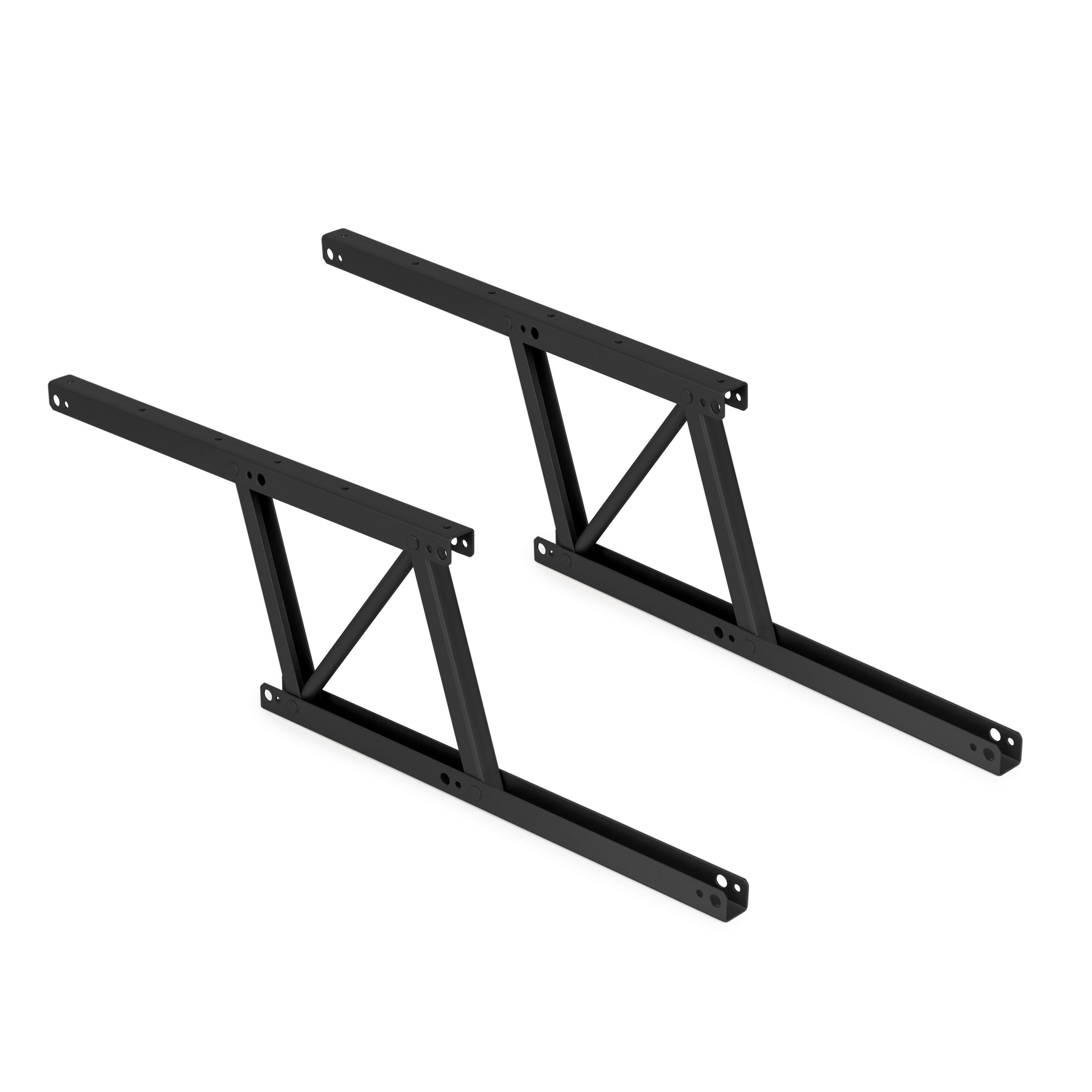 HEBEMECHANISMUS-SET Couchtisch, ermöglicht das Anheben des Tisches um 135 mm, Stahl, Schwarz lackiert - Schwarz, Metall (38/2.1/4cm) - EMUCA