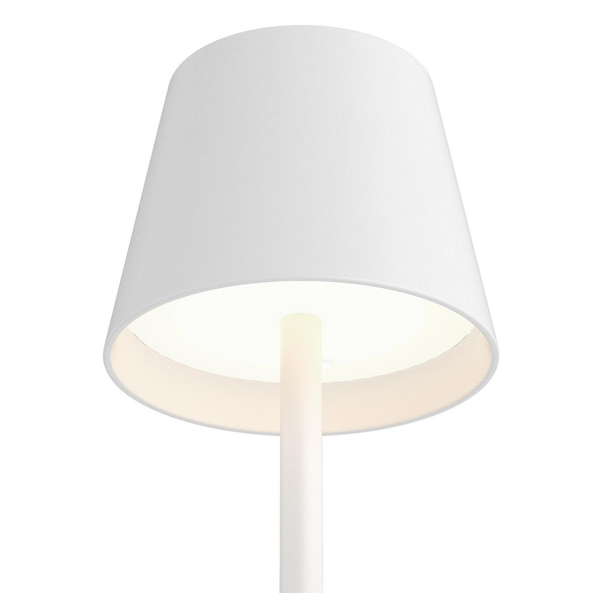 AKKU-TISCHLEUCHTE - ABS-Kunststoff / Eisen - Weiß, Kunststoff/Metall (12/12/36cm) - home24
