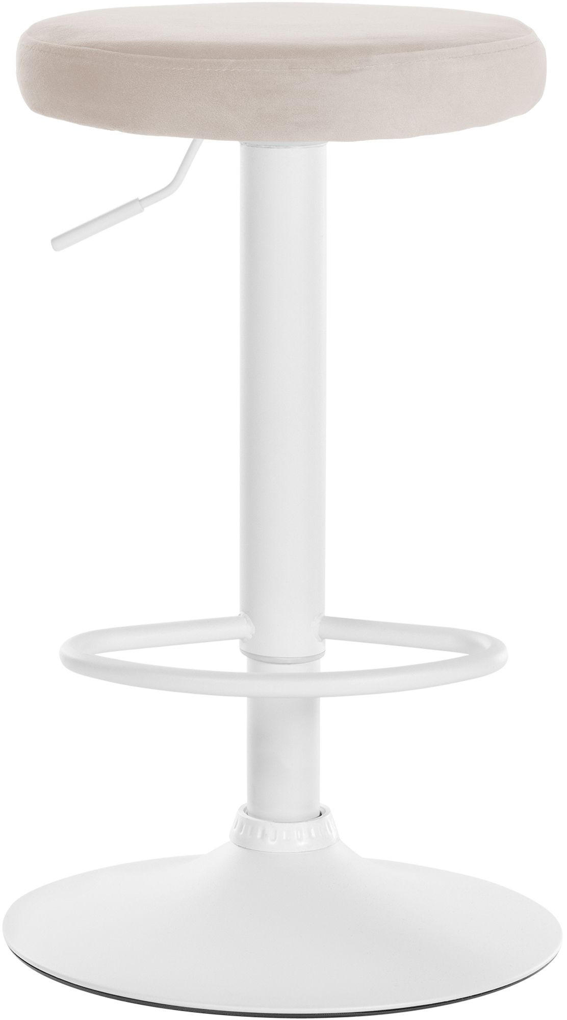 BARHOCKER 2er Set Samt creme - Creme, Textil/Metall (38.5/60/38.5cm) - CLP
