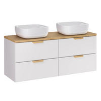 DOPPELWASCHTISCH 120.6cm Oria Weiß - Weiß, Holzwerkstoff (120.6/50/46.5cm) - Petits-meubles