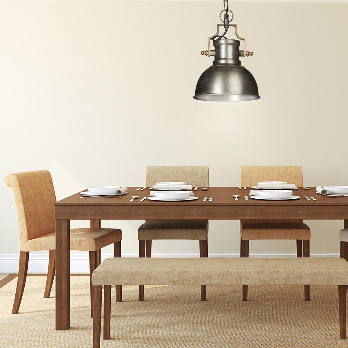 HÄNGELEUCHTE - Anthrazit, Metall (21/21/130cm) - Relaxdays