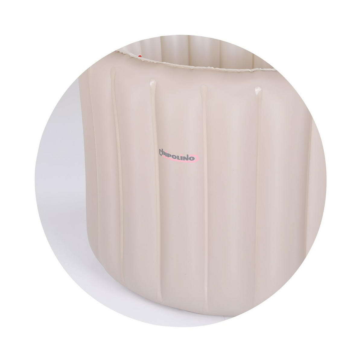 BABYBADEWANNE Bubble Nest beige aufblasbar, Sitz, Pumpe, Badehilfe, platzsparend, ab 8 bis 36 Monate - Beige, Kunststoff (48/59cm) - Chipolino
