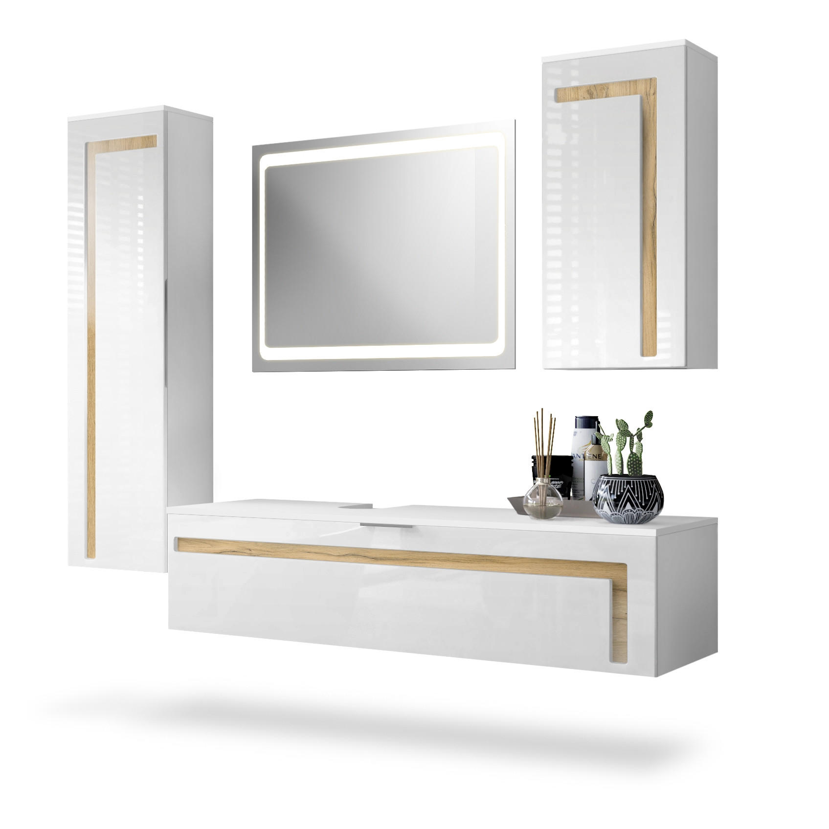 Vladon Badmöbelset Eiche 210x185x51 cm