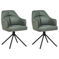 ÉTKEZŐSZÉK 2 darabos Szett Zöld Mira - fekete/zöld, textil (56/84/60cm) - Beliani