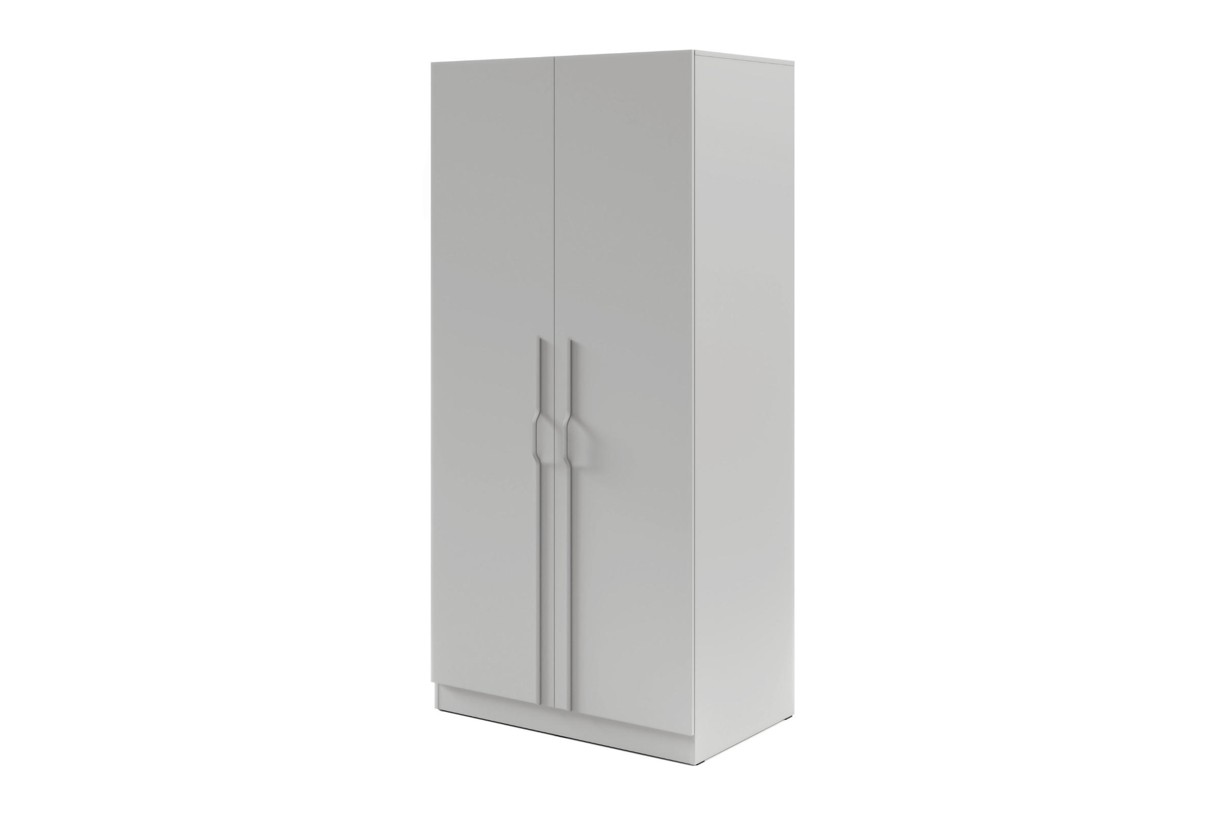 Deine Möbel 24 Drehtürenschrank Grau 100x210x61 cm