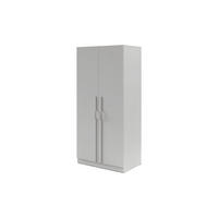 DREHTÜRENSCHRANK BRISSO BR3 100/210/60,5 cm in Platingrau mit Metallgriffen - Grau, Holzwerkstoff/Metall (100/210/61cm) - Deine Möbel 24