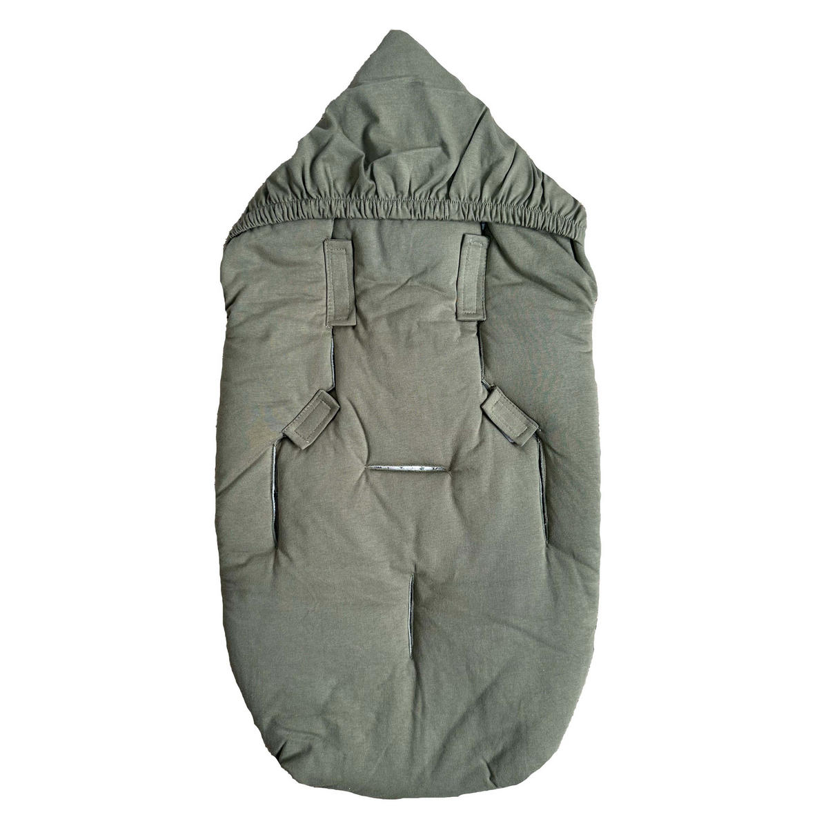 BABYSCHALENFUSSSACK Small Jersey Hooded, olive green - Olivgrün, Textil (40/9/80cm) - Kaiserbaby