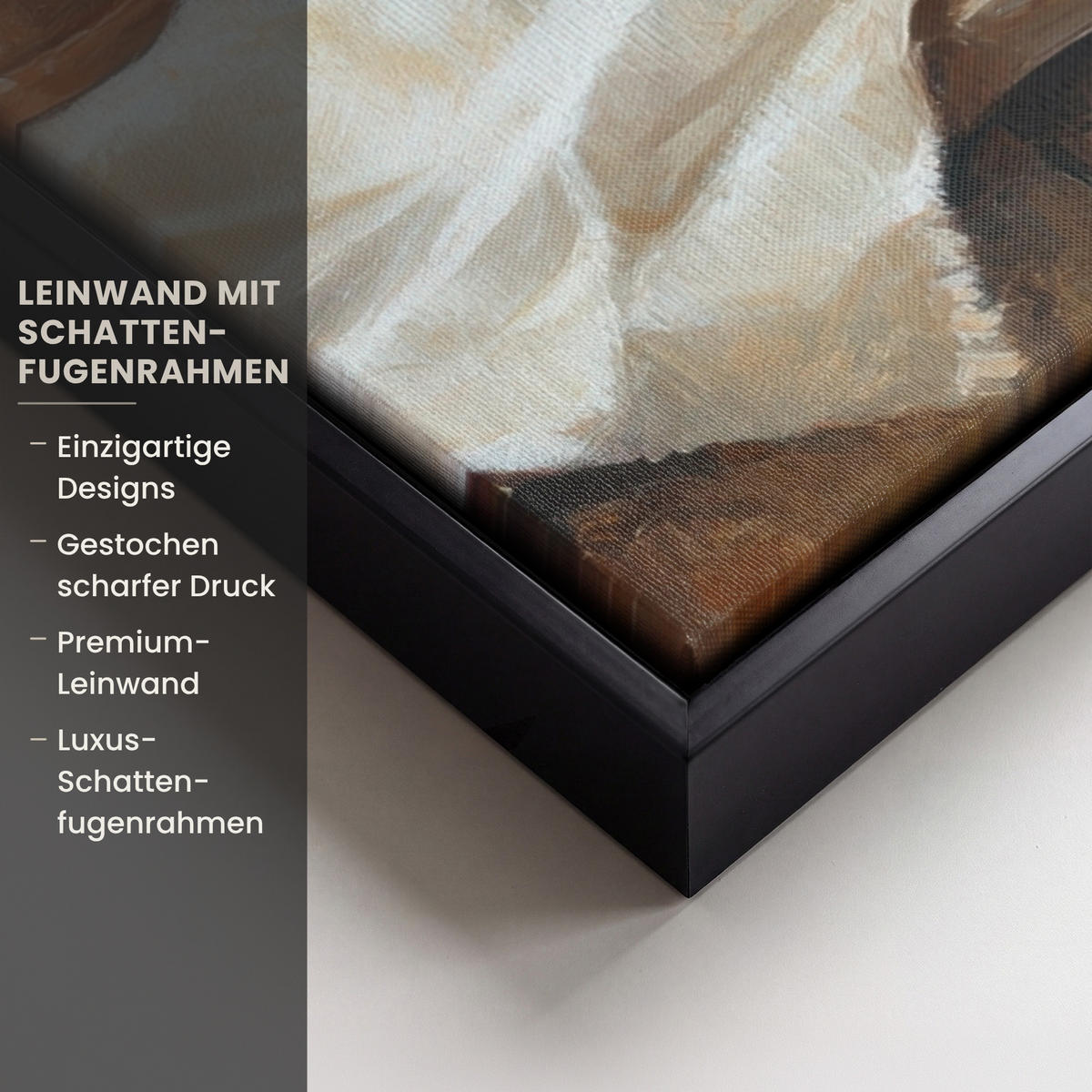 LEINWAND Bilder mit Rahmen - Töpfe - Kräuter - Holz - 50x50 - Terracotta, Textil (50/50cm) - MuchoWow