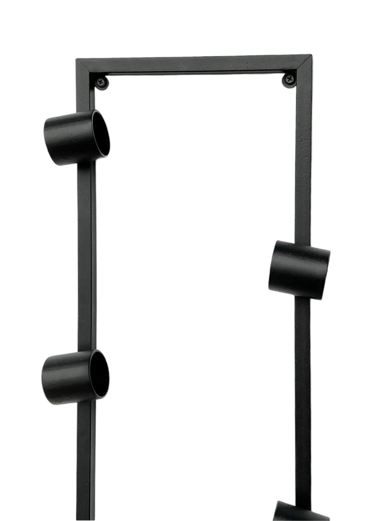 WEINREGAL Wand 6 Flaschen Metall Schwarz 22/5/60 cm - Schwarz, Metall (22/60/5cm) - DanDiBo