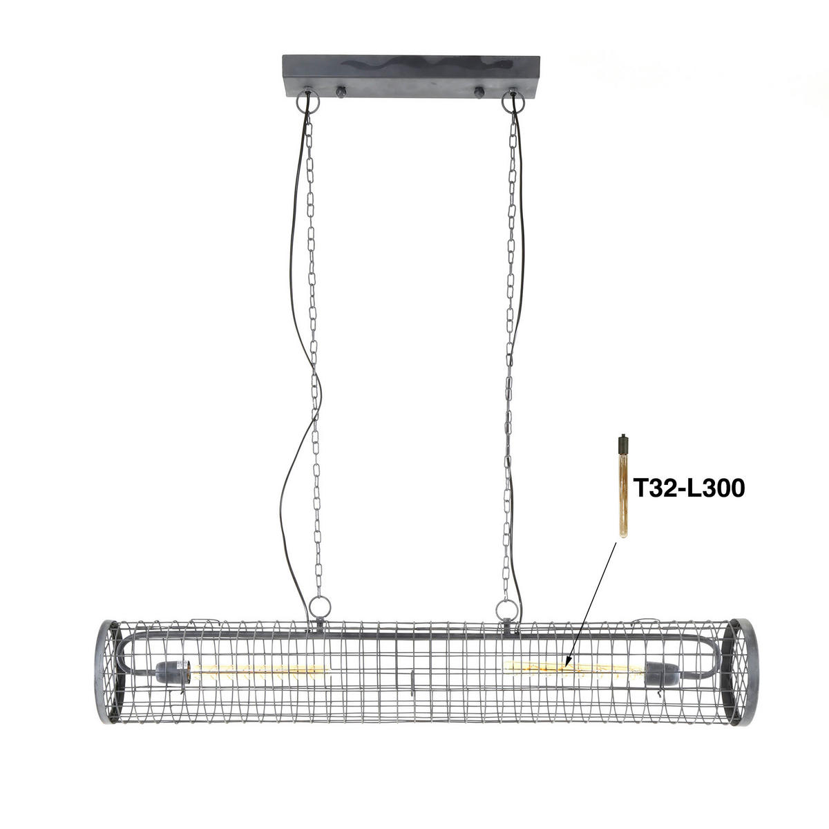 HÄNGELEUCHTE Cili Grau 121/20/ 150 cm - Grau, Metall (121/20/150cm) - Hoyz Collection