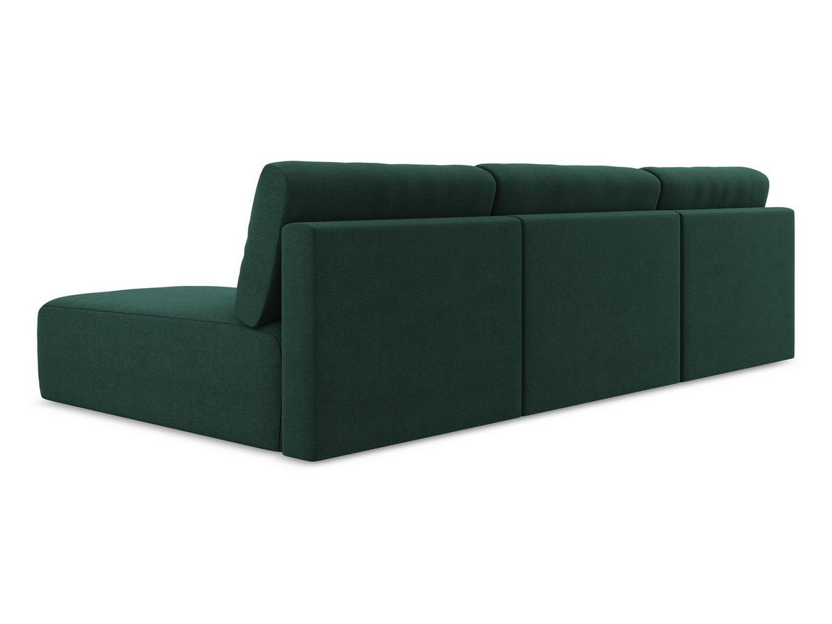 WOHNLANDSCHAFT Strukturstoff Stoff Grün - Dunkelgrün/Schwarz, Kunststoff/Textil (304/79/149cm) - Makamii