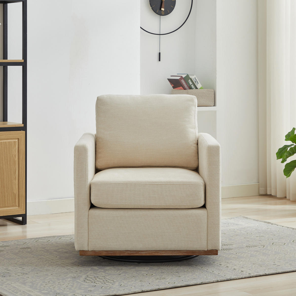 SESSEL 360° drehbar mit Armlehnen, DE-42401, Beige - Beige, Holzwerkstoff (78/88.5/85cm) - ComfortXL