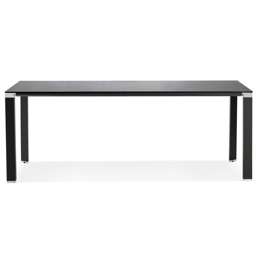 SCHREIBTISCH Glas Chromakzente Für Besprechungsraum KERIX, Schwarz 200x100x74 cm - Schwarz, Glas/Metall (100/200/74cm) - KADIMA DESIGN