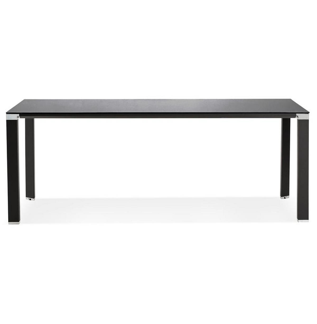 SCHREIBTISCH Glas Chromakzente Für Besprechungsraum KERIX, Schwarz 200x100x74 cm - Schwarz, Glas/Metall (100/200/74cm) - KADIMA DESIGN