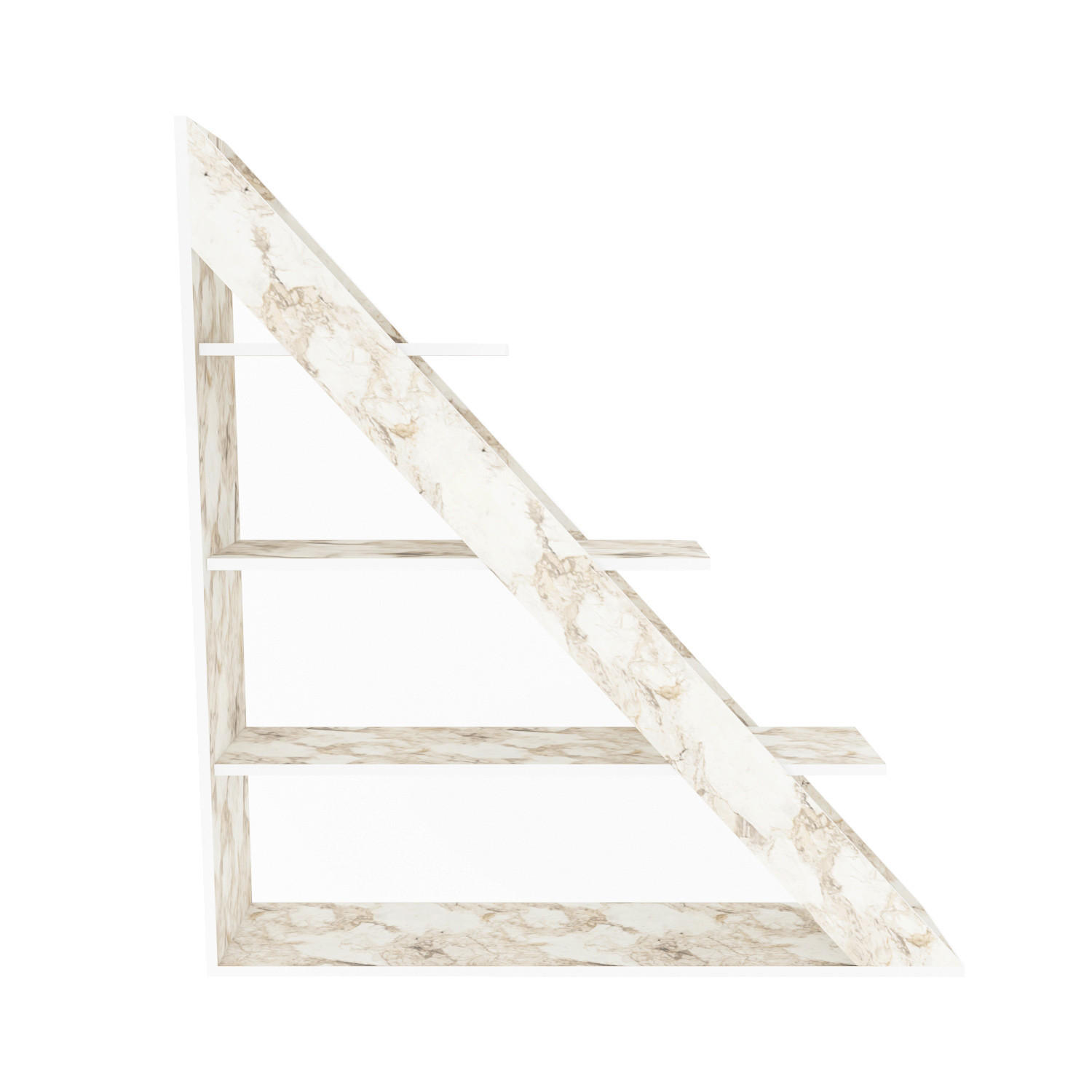 BÜCHERREGAL Pisagor Weiss Marmor - Weiß, Holzwerkstoff (25/60/120cm) - Decorotika