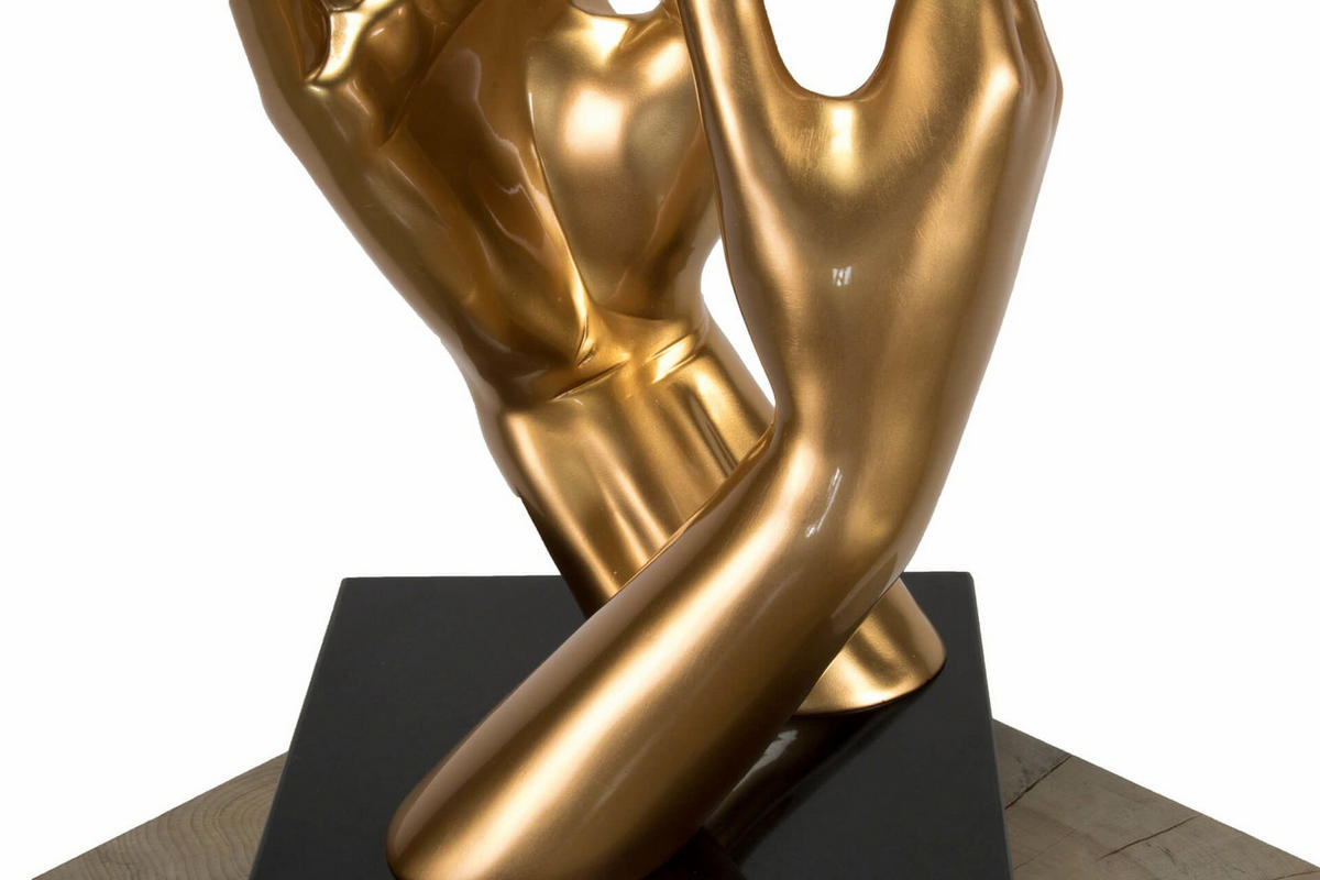 SKULPTUR Gold 21/41 cm - Goldfarben, Stein (4.85/41/21cm) - KUNSTLOFT