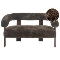 2-SITZER-SOFA Webpelz Dunkelbraun Ilbro - Dunkelbraun, Textil (138/76/68cm) - Beliani