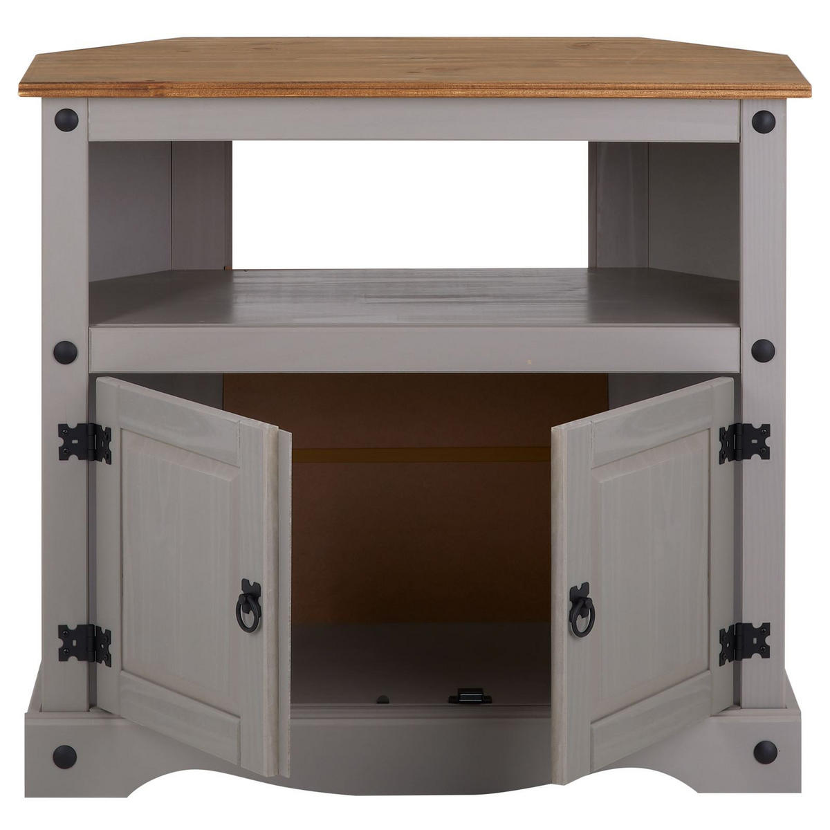 TV RACK RAMON - Naturfarben/Grau, Holz (85/79/43cm) - CARO-Möbel