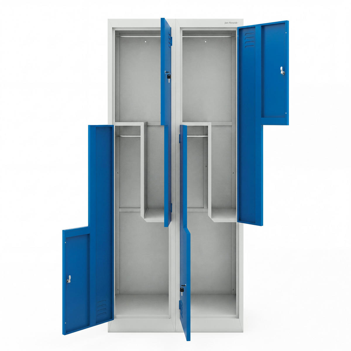 KLEIDERSCHRANK JULIA 185x80x45 cm - Blau/Grau, Metall (80/185/45cm) - Jan Nowak
