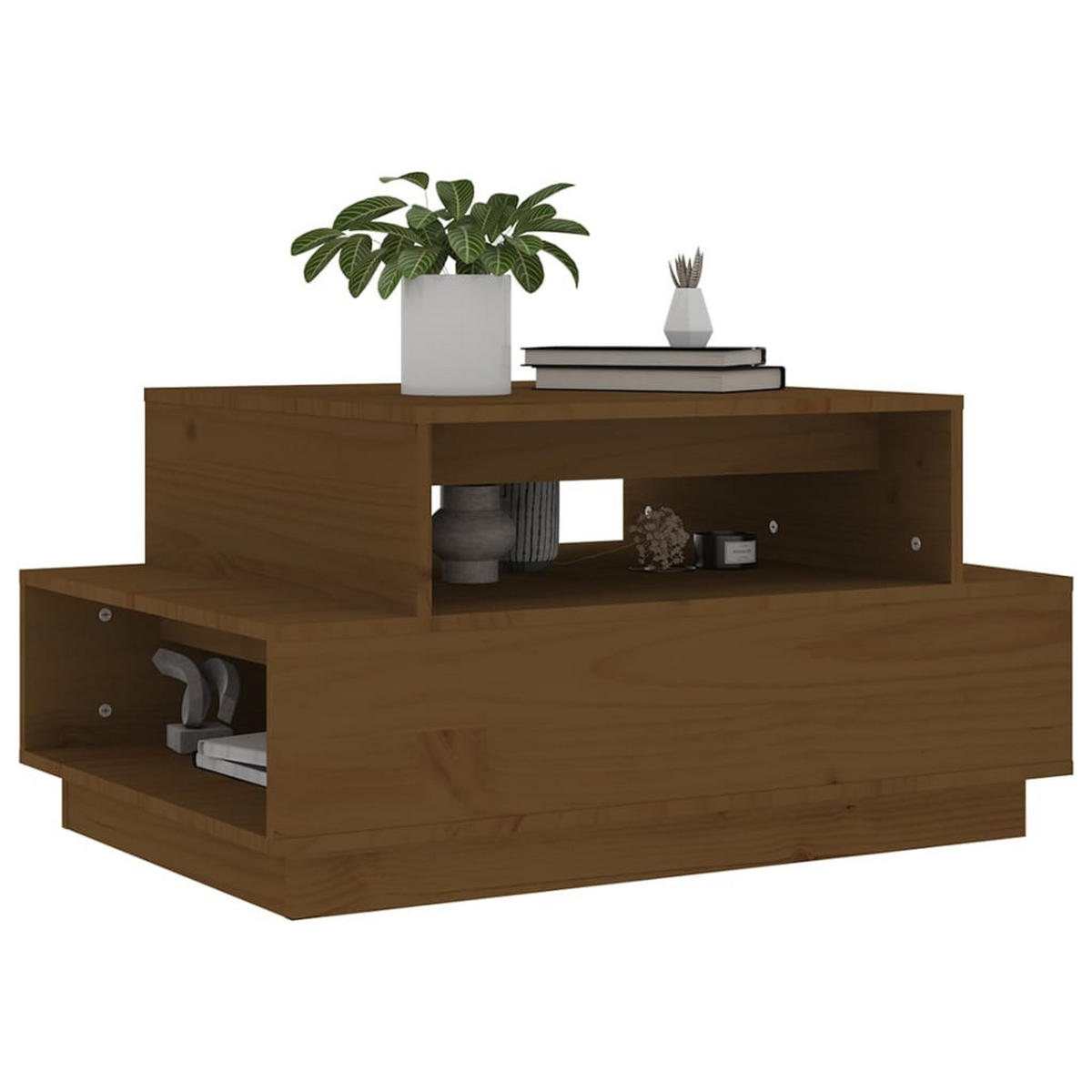 COUCHTISCH Honigbraun 80x55x40,5 cm Massivholz Kiefer - Braun, Holz (80/55/40.5cm) - furnicato