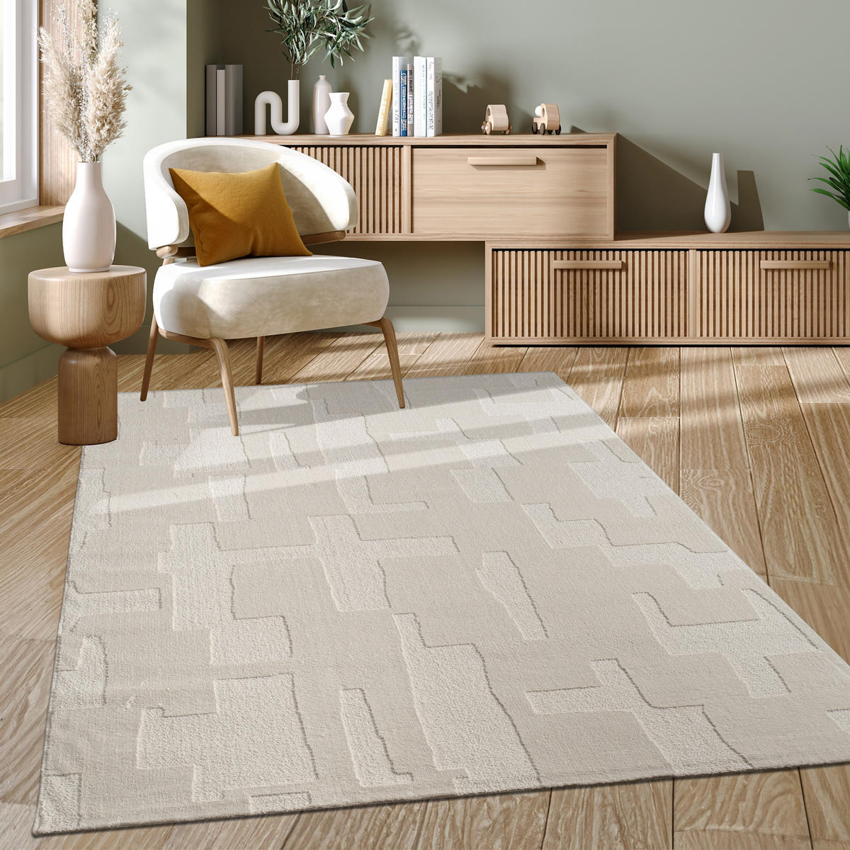 KURZFLORTEPPICH 160/230 cm Samos 942 - Creme, Textil (160/230cm) - Paco Home