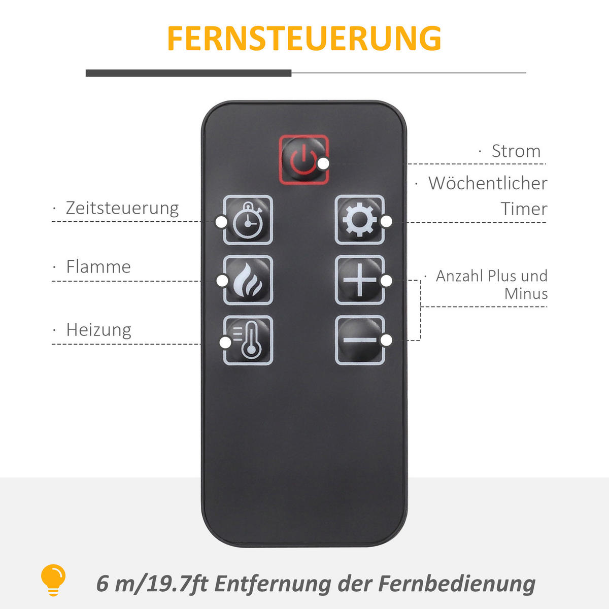 ELEKTROKAMIN 1800 W Standkamin mit Heizung, 3D LED-Flammeneffekt, Weiß - Weiß, Metall (32.3/80.5/80.5cm) - HOMCOM