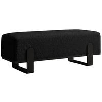 SITZBANK Melissa, Polsterbank 100 cm mit Metallgestell, Bouclé-Stoff, Schwarz - Schwarz, Metall (100/47/35cm) - Beautysofa
