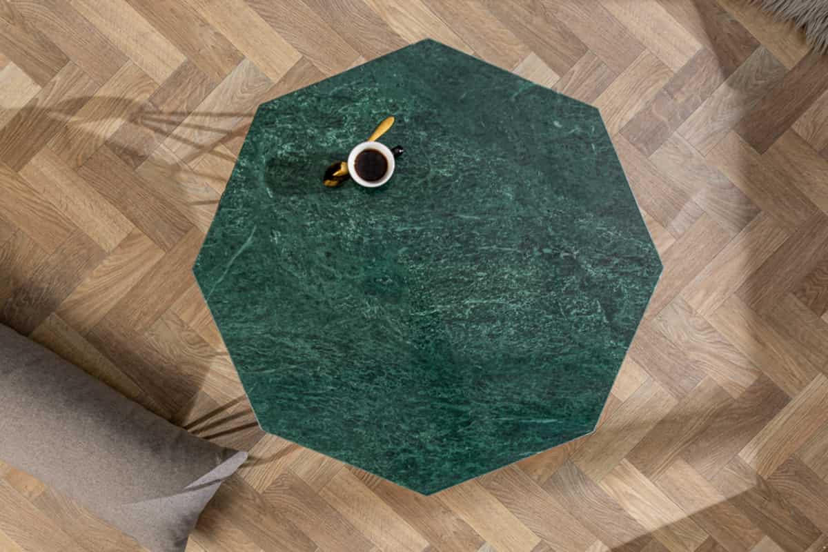 COUCHTISCH DIAMOND Eisen|Marmor rechteckig Grün 70cm - Braun/Grün, Stein/Metall (70/70/38cm) - riess-ambiente