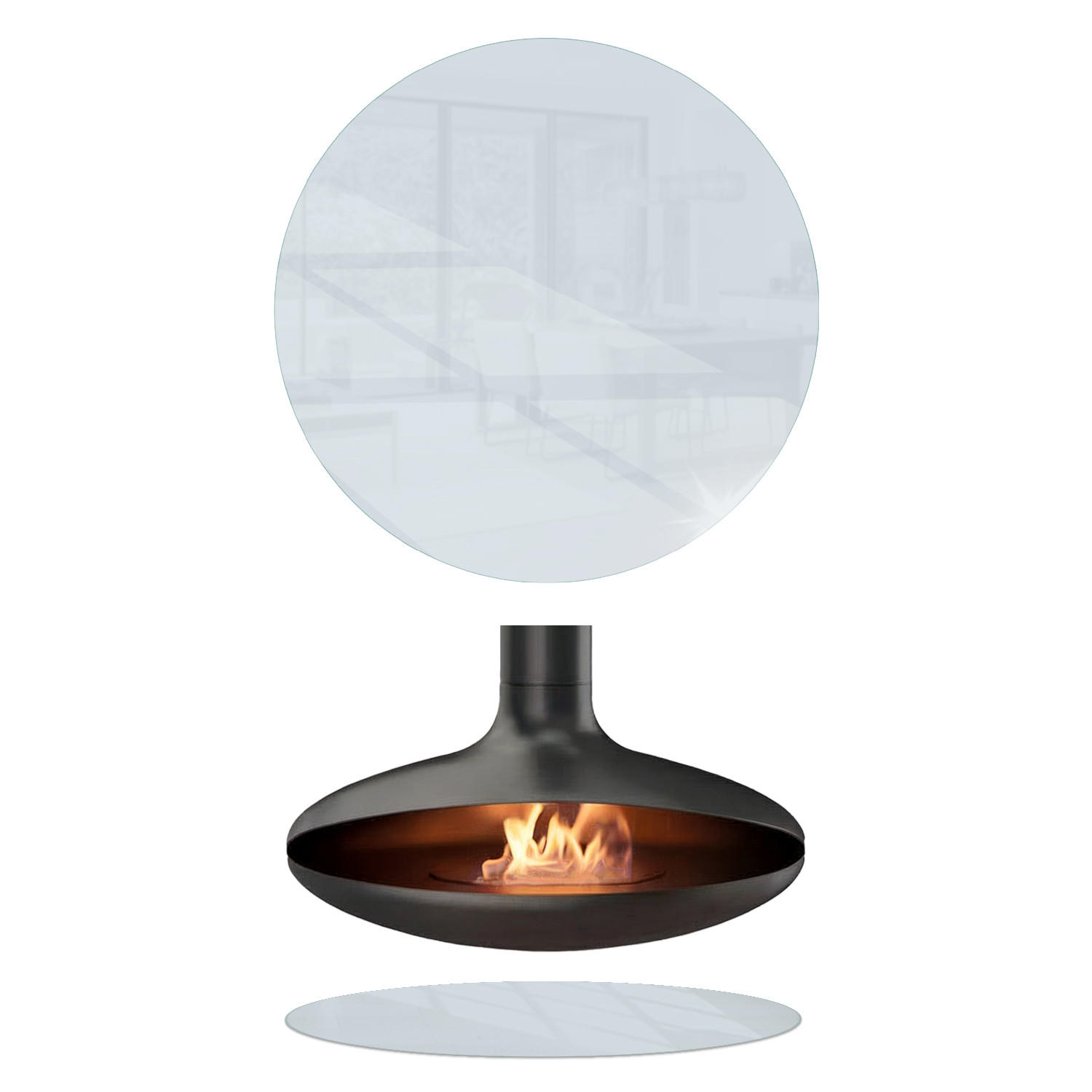 BODENSCHUTZPLATTE Ø100 cm Transparent - Transparent, Glas (100/100cm) - Wallfluent