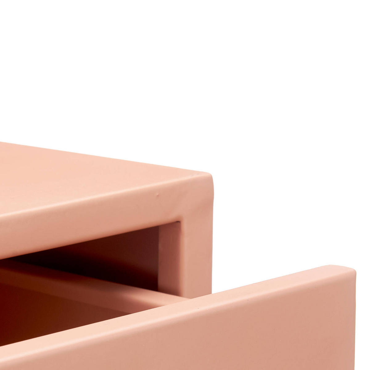 BEISTELLTISCH Metall mit Schublade 35/42/50 cm - Rot, Metall (35/42/50cm) - Giftdecor