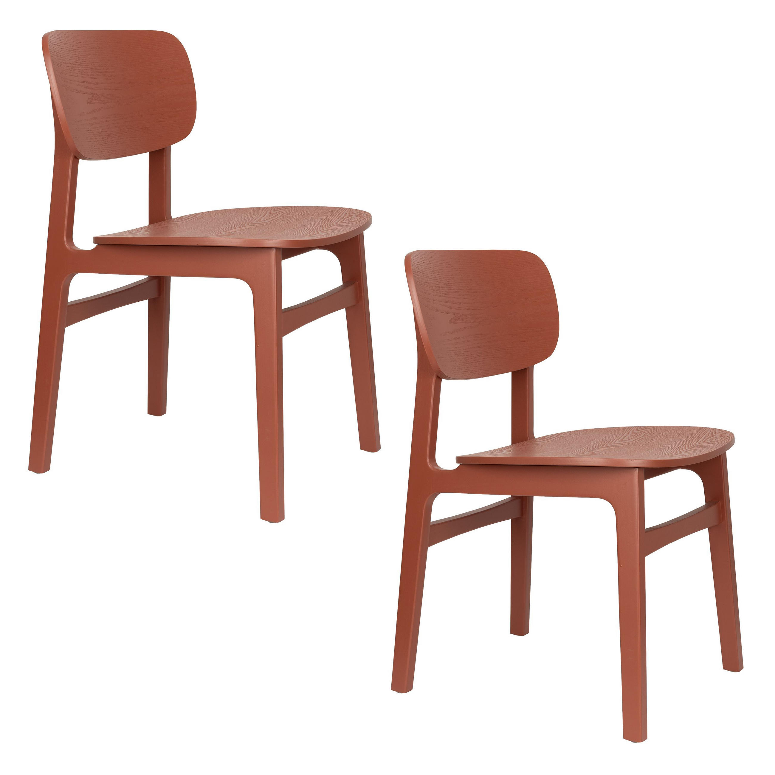 ESSZIMMERSTÜHLE Fleur Rot - 2 er Set - Rot, Holzwerkstoff (46.5/81/54.5cm) - Zuiver