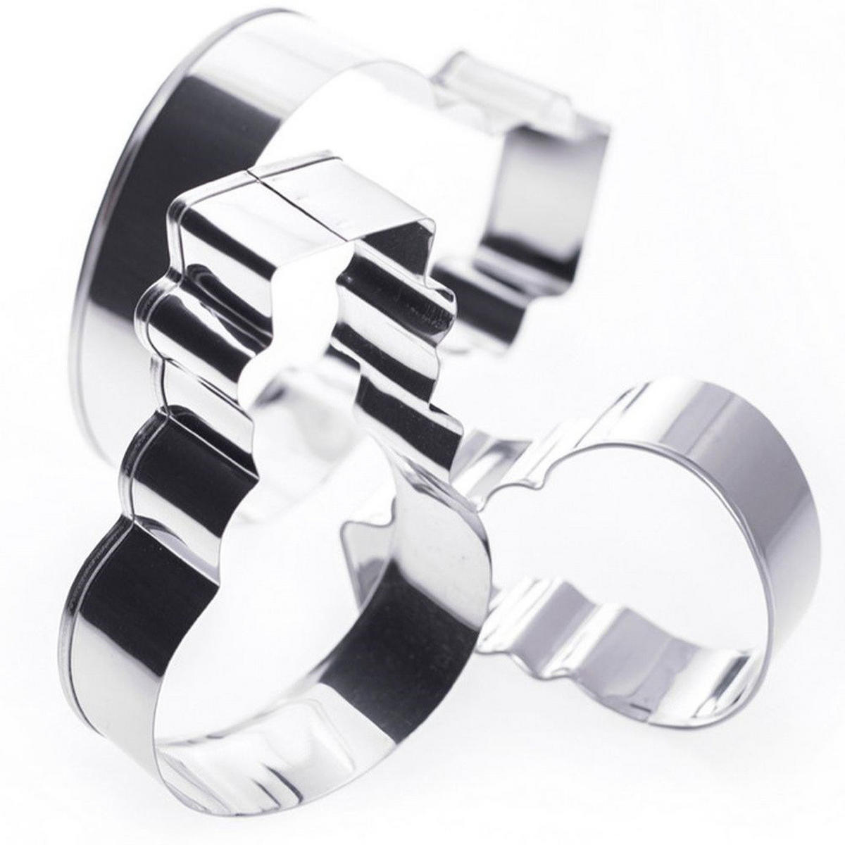 AUSSTECHFORM-SET Schneemann 3-teilig Silber - Silberfarben, Metall (8.5/2.5/13cm) - La Cucina